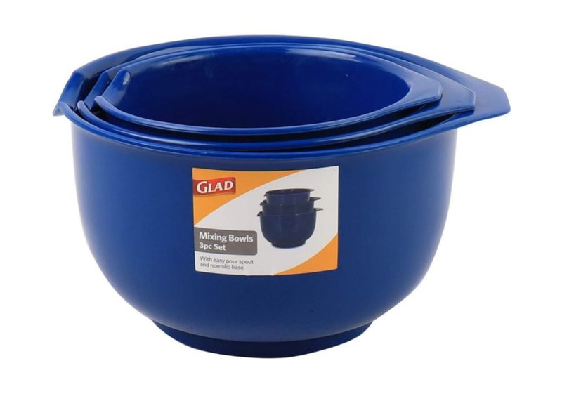 Juego de 3 cuencos Glad azules con diseño apilable