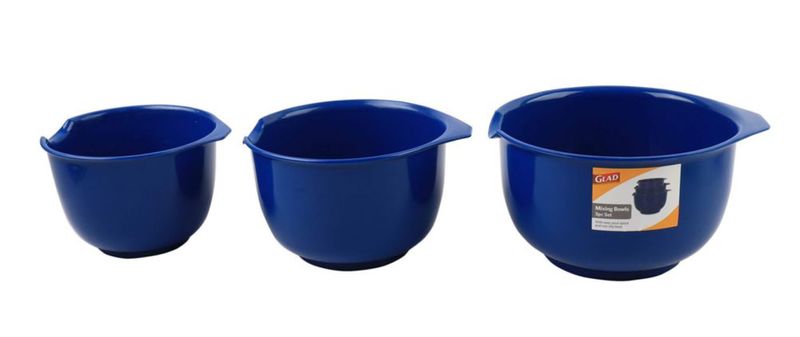 Juego de 3 cuencos Glad azules con diseño apilable