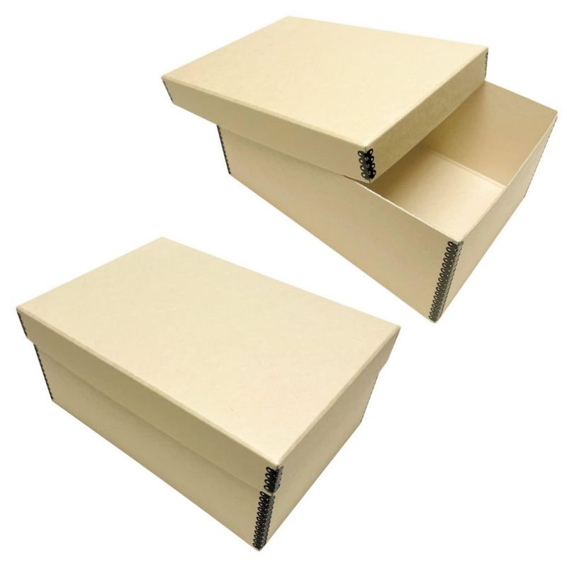 Caja archivística para fotos y tarjetas Lineco 13 × 20 × 30 cm color caqui (2 unidades)