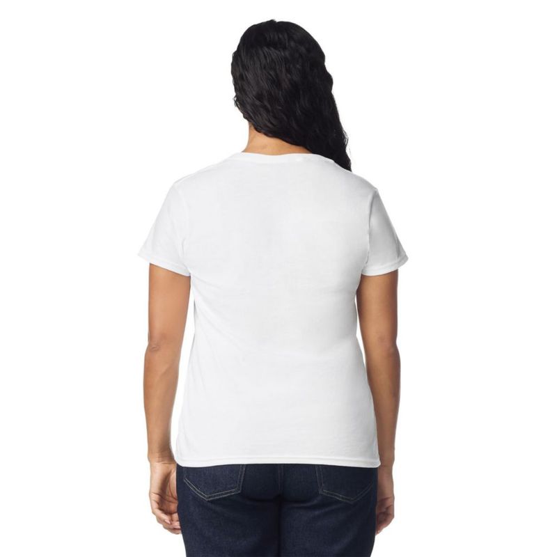 Camiseta Gildan para mujer con cuello en V pack de 2 blanca talla XL