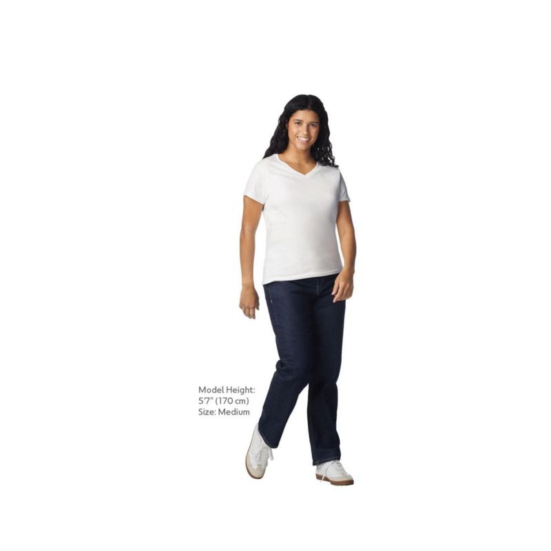 Camiseta Gildan para mujer con cuello en V pack de 2 blanca talla XL