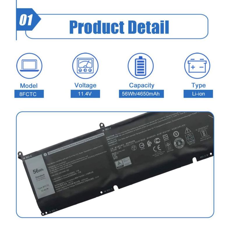 Batería para portátil Dentsing 56Wh 11.4V DELL XPS 15 9500