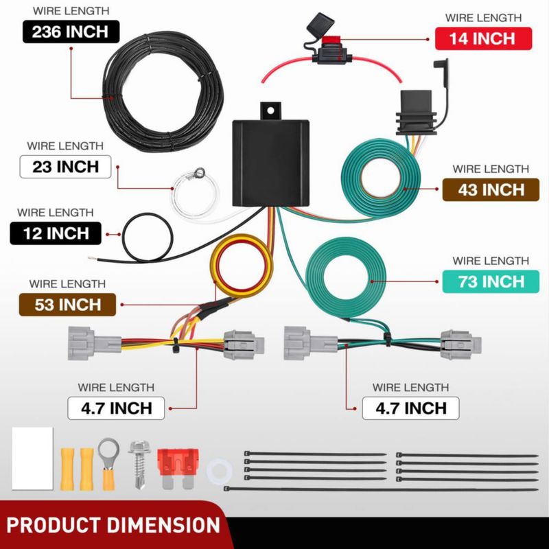 Arnés de cableado Nilight 56459 de 4 pines para Nissan Rogue