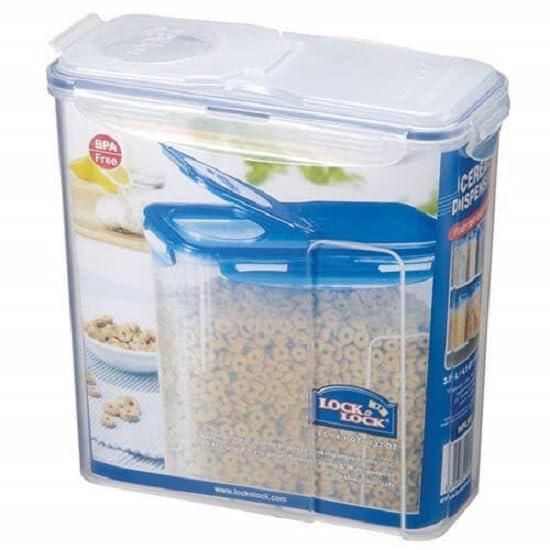 Contenedor de alimentos LocknLock 49 L para cereales con tapa abatible transparente