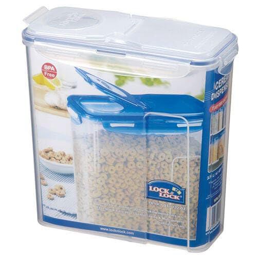 Contenedor de alimentos LocknLock 49 L para cereales con tapa abatible transparente