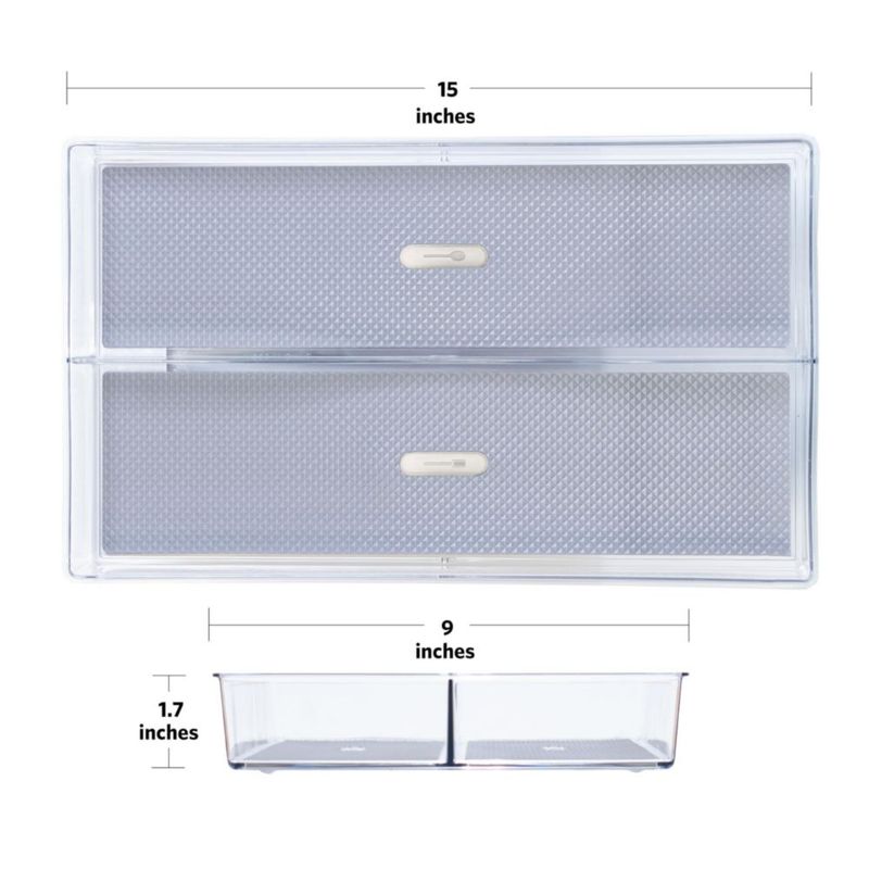 Bandeja de plástico transparente dividida Caddy Glad 38 × 23 cm
