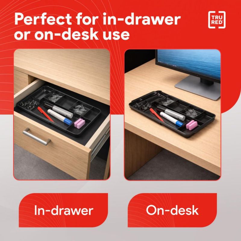 Organizador de cajón TRU RED extensible 32-43 cm negro