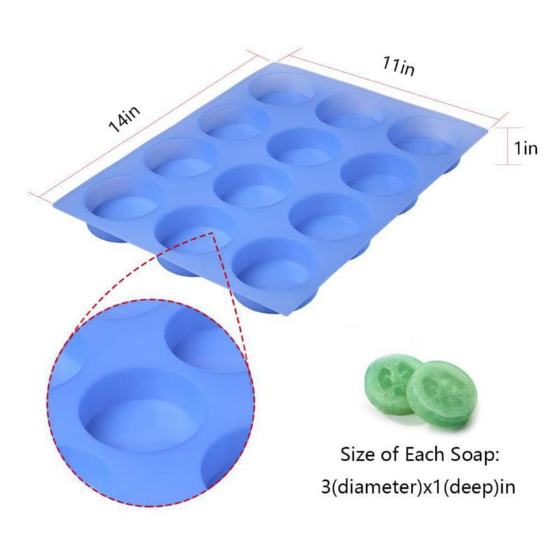 Molde de silicona sin BPA JET LAG 12 cavidades 4 oz para jabón