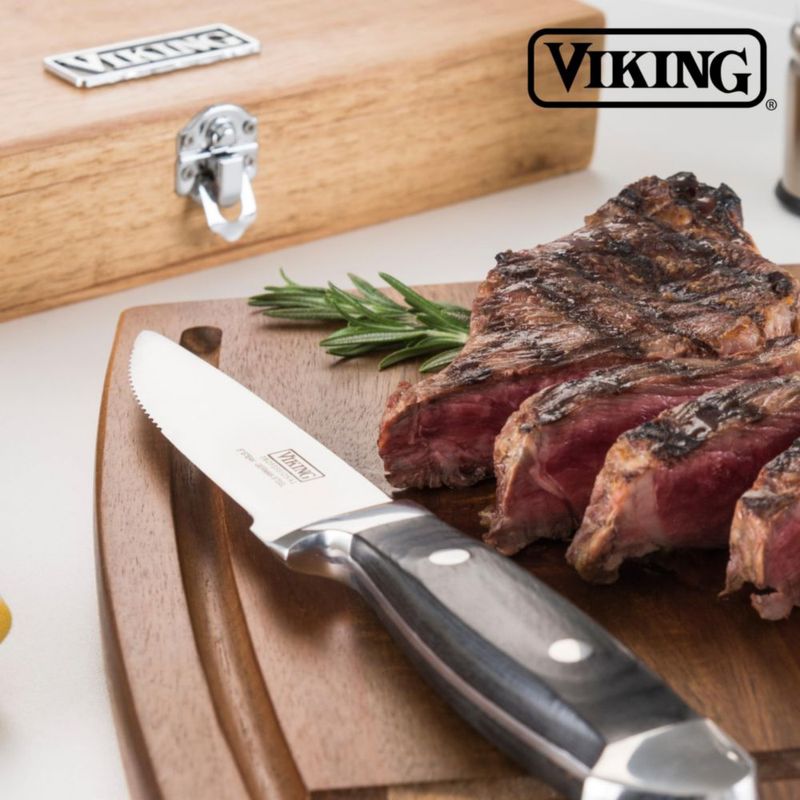 Juego de cuchillos para bistec Viking de 6 piezas acero inoxidable negro