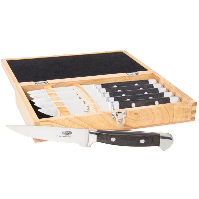 Juego de cuchillos para bistec Viking de 6 piezas acero inoxidable negro