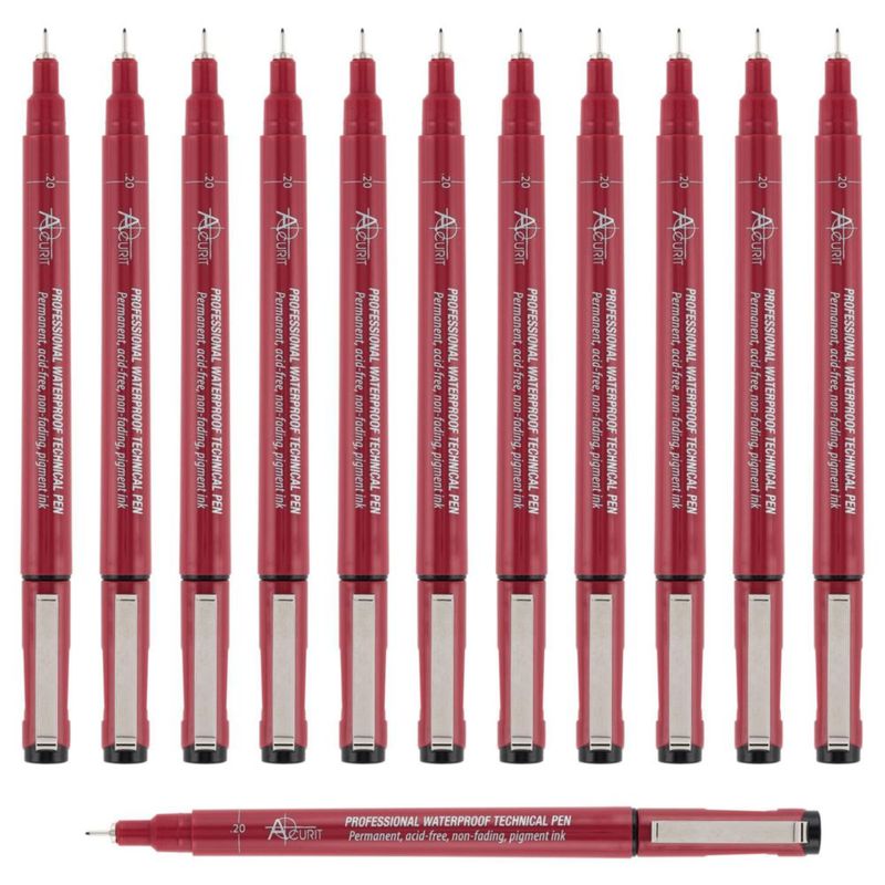 Rotulador técnico Acurit 0.20 mm impermeable - paquete de 12