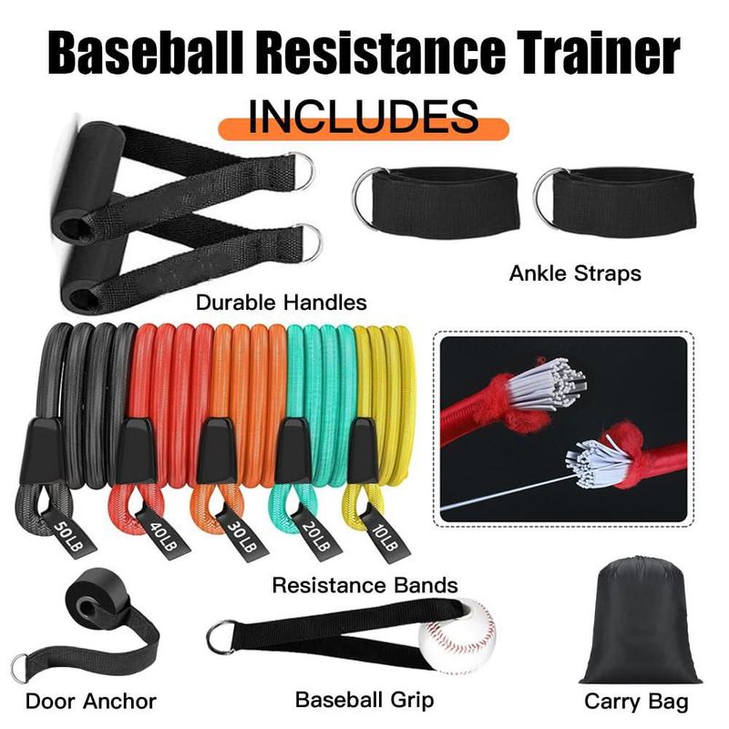 Entrenador de Béisbol Davllin 120 cm – Set de Bandas de Resistencia