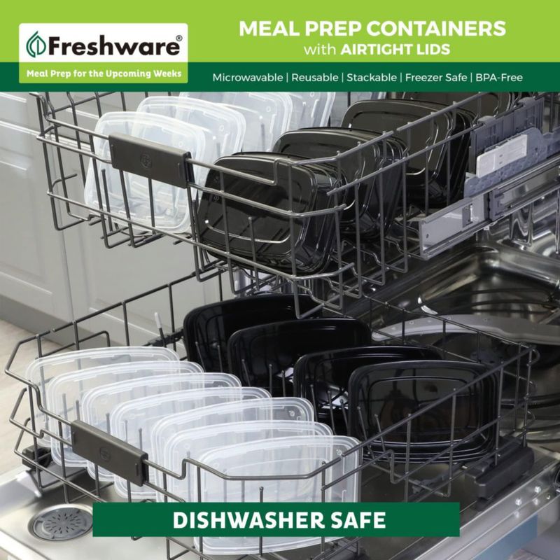 Contenedores para preparación de comidas Freshware 800 ml paquete de 15 libres de BPA