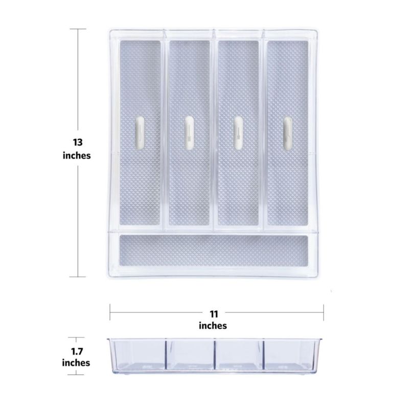CADDY Glad Bandeja de Plástico Transparente de 5 Compartimentos 28 × 25 cm