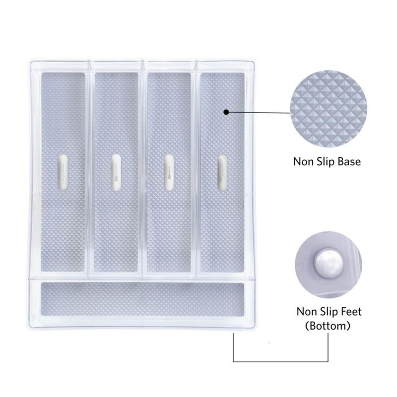 CADDY Glad Bandeja de Plástico Transparente de 5 Compartimentos 28 × 25 cm