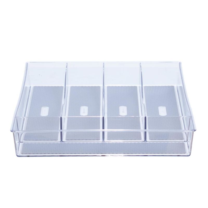 CADDY Glad Bandeja de Plástico Transparente de 5 Compartimentos 28 × 25 cm