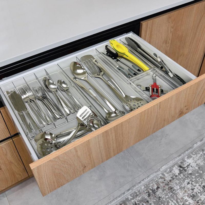 CADDY Glad Bandeja de Plástico Transparente de 5 Compartimentos 28 × 25 cm