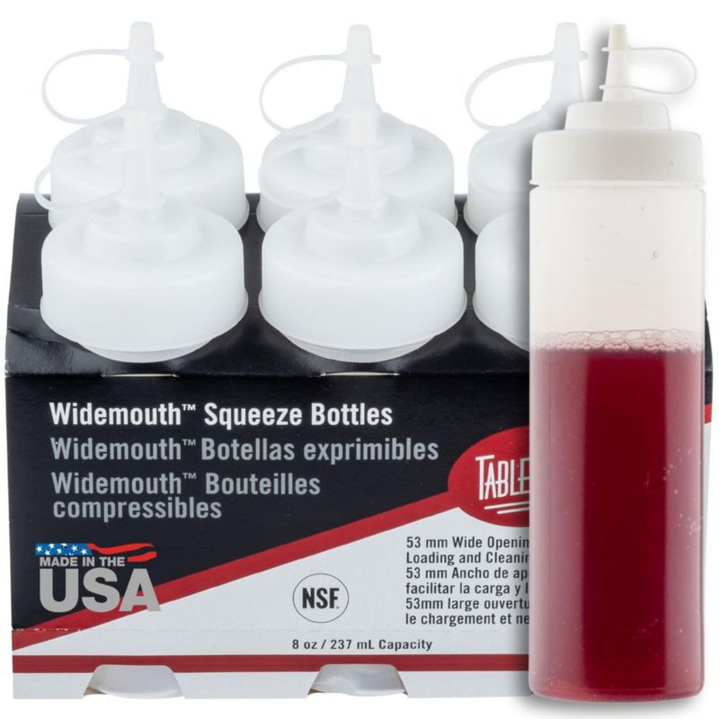 Botellas Tablecraft de 237 ml transparentes paquete de 6 boca ancha