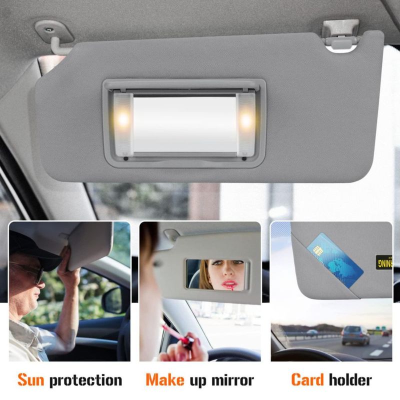 Visor solar izquierdo Aeagle para Honda Accord 2008‑2017 gris con luz integrada