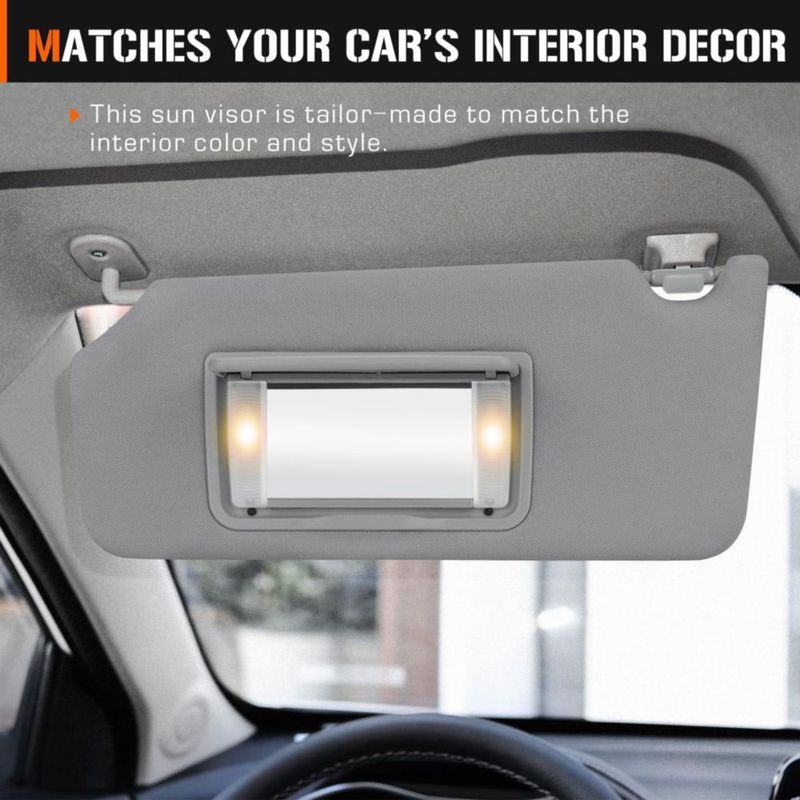 Visor solar izquierdo Aeagle para Honda Accord 2008‑2017 gris con luz integrada