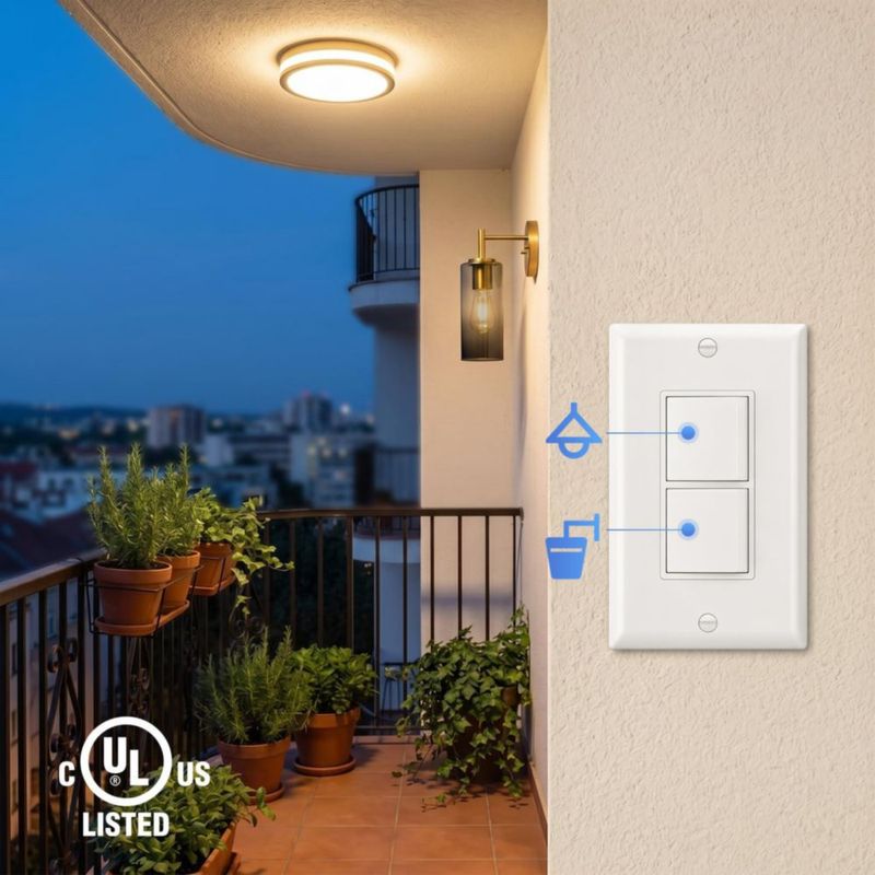 Interruptor de palanca Baomain 15A 120/277V unipolar blanco