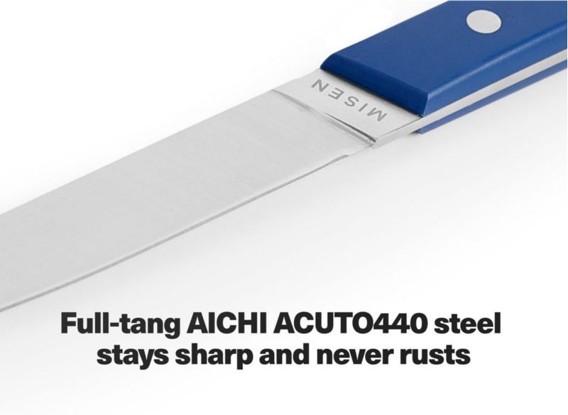 Juego de 4 cuchillos para carne Misen con acero ACUTO verde