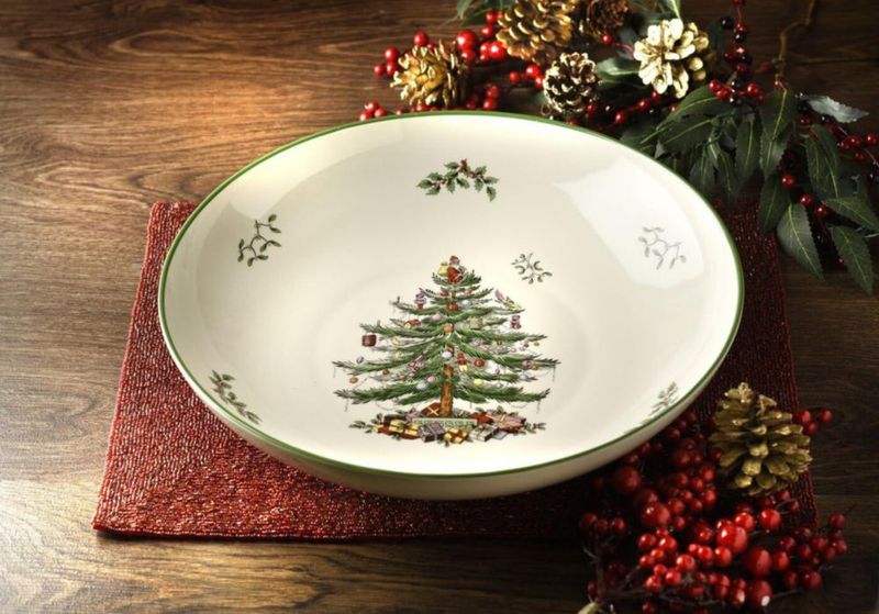 Cuenco de Pasta Spode 33 cm con Diseño de Árbol de Navidad