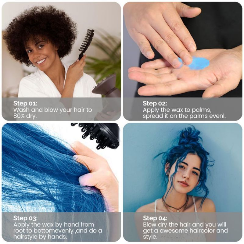 Cera de color para el cabello SOVONCARE 120 g Azul - Tinte temporal