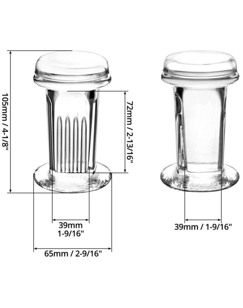 Frasco QWORK 60 ml Pack de 4 con tapa de gravedad – Uso de laboratorio
