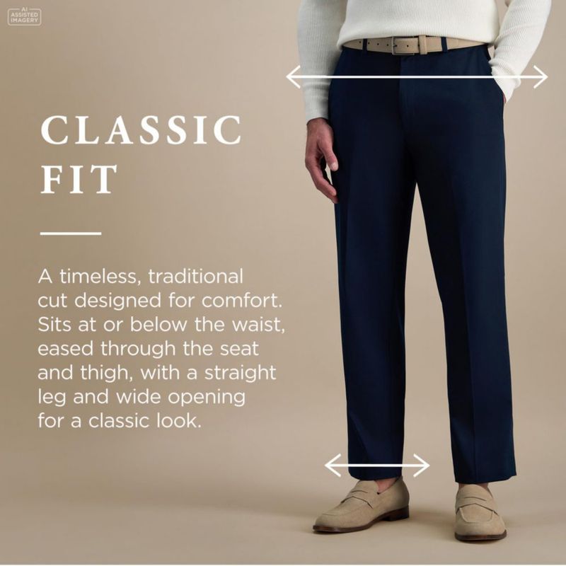 PANTALONES Haggar Corte Clásico 91 cm Azul Marino Oscuro 76 cm