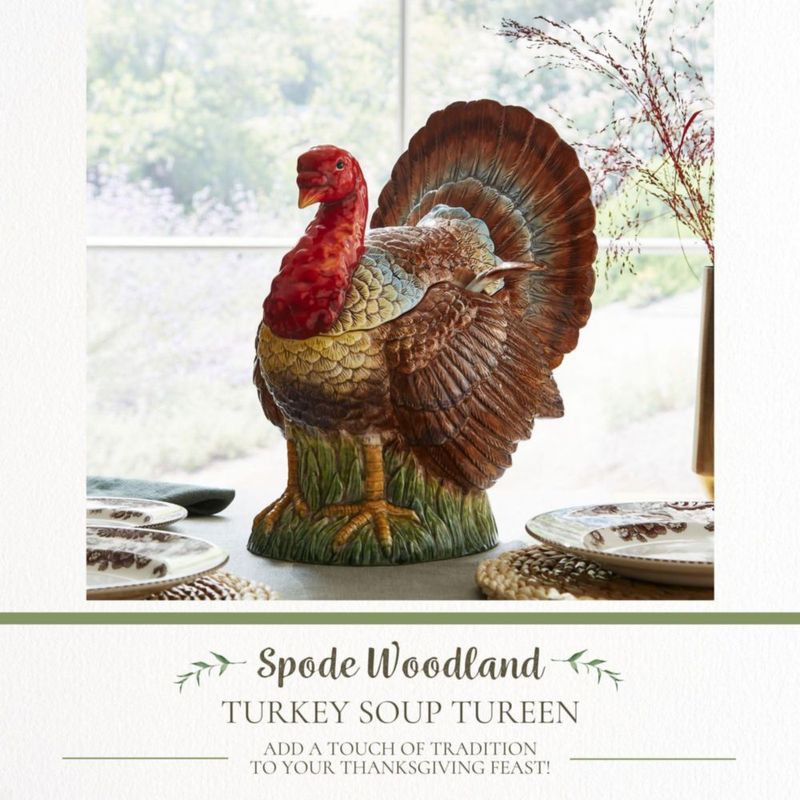 Cazuela de Sopa Spode 2700 ml con Forma de Pavo de Dolomita