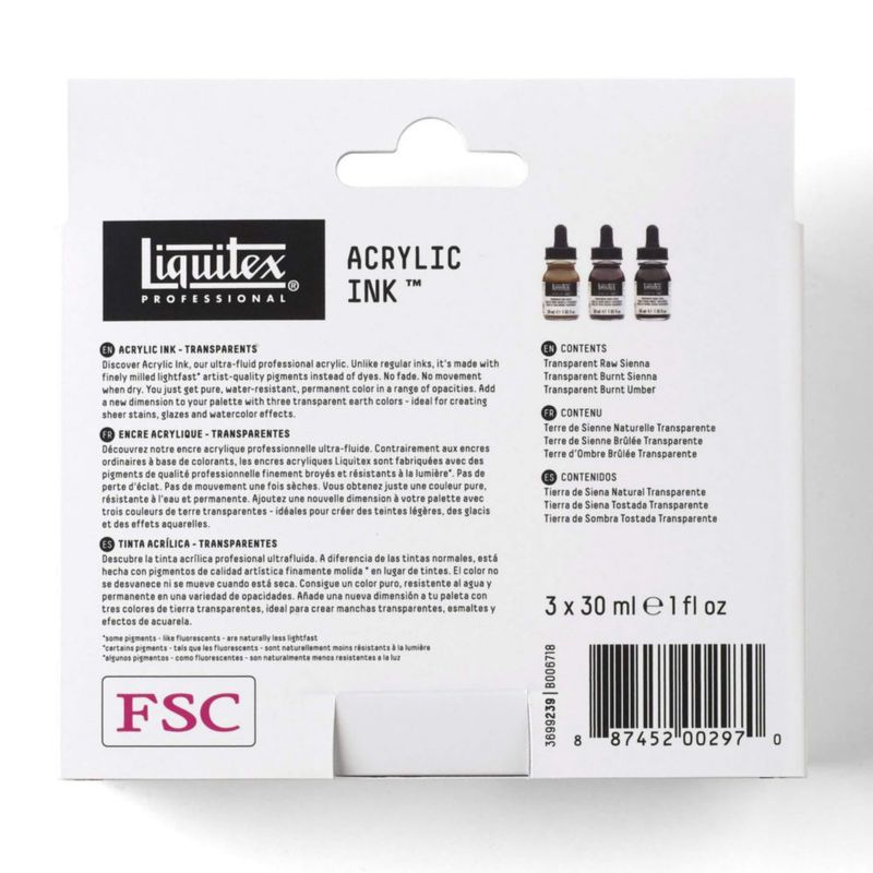 Tinta Acrílica Liquitex 30 ml Transparente - Juego de 3