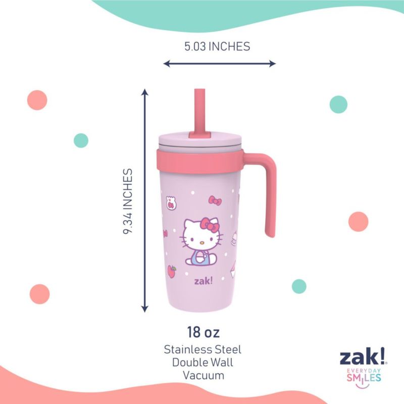 Vaso Térmico de Viaje Zak Designs 532 ml Hello Kitty (Acero Inoxidable)