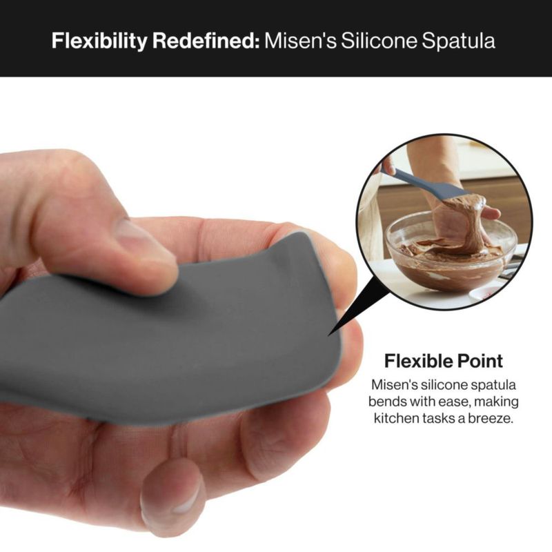 Espátula de Cocina Misen de 28 cm Silicona Gris Apta para Lavavajillas