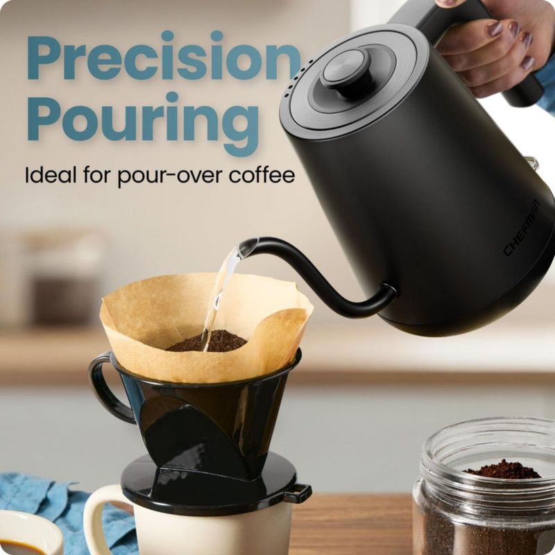 Hervidor Eléctrico Chefman 0.8 L Negro 120 V para Café de Goteo