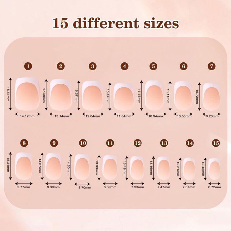Uñas postizas Dsixnails 150 uds. Tips de gel cuadrado corto