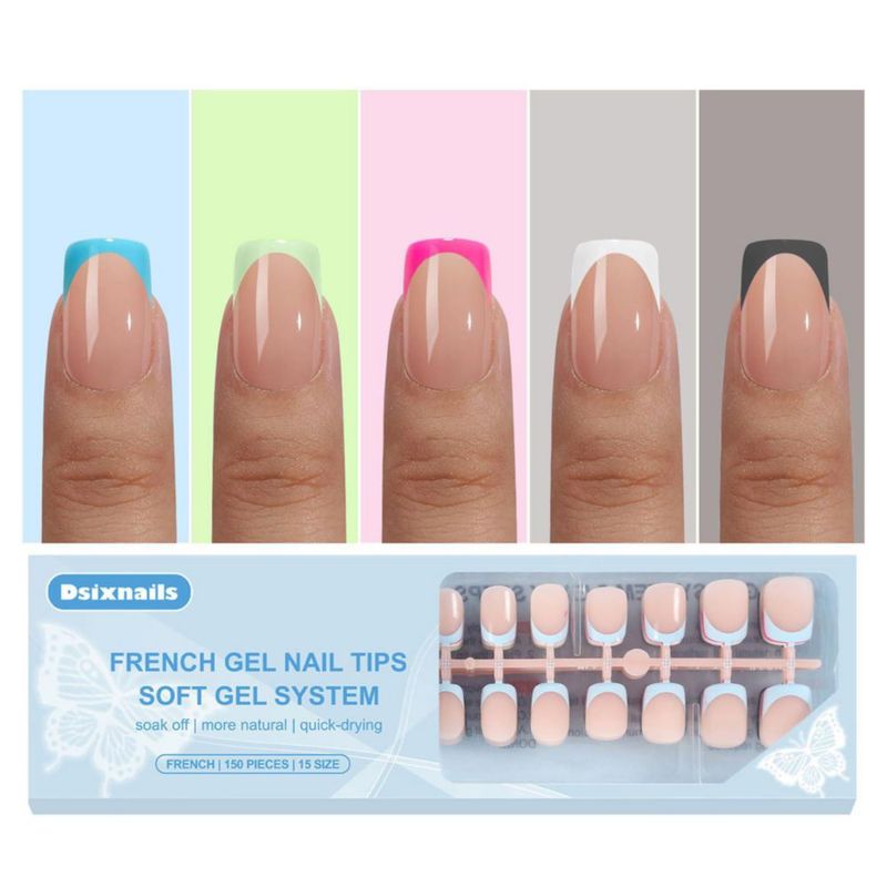 Uñas postizas Dsixnails 150 uds. Tips de gel cuadrado corto