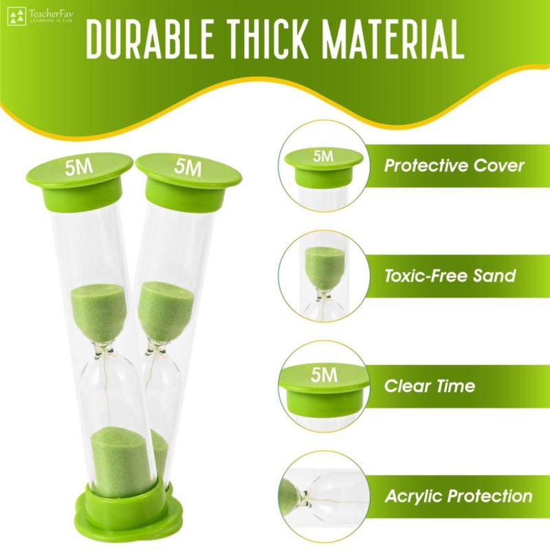 Temporizador TeacherFav de 5 min paquete de 4 verde 9 cm acrílico