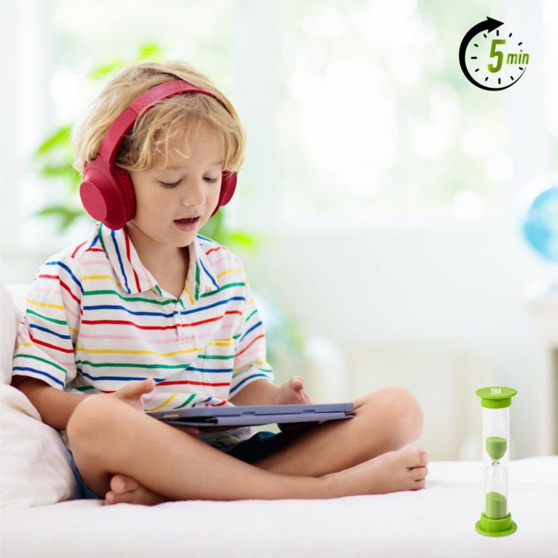 Temporizador TeacherFav de 5 min paquete de 4 verde 9 cm acrílico