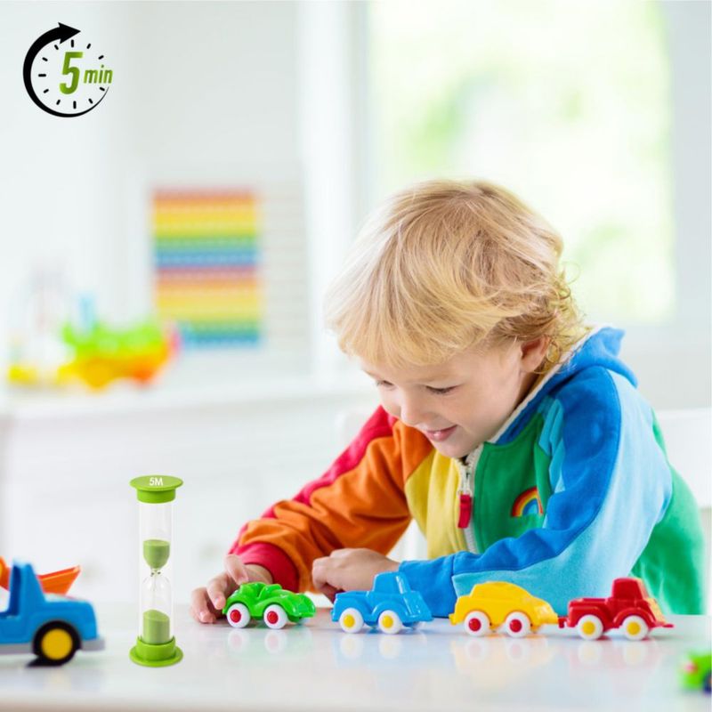 Temporizador TeacherFav de 5 min paquete de 4 verde 9 cm acrílico