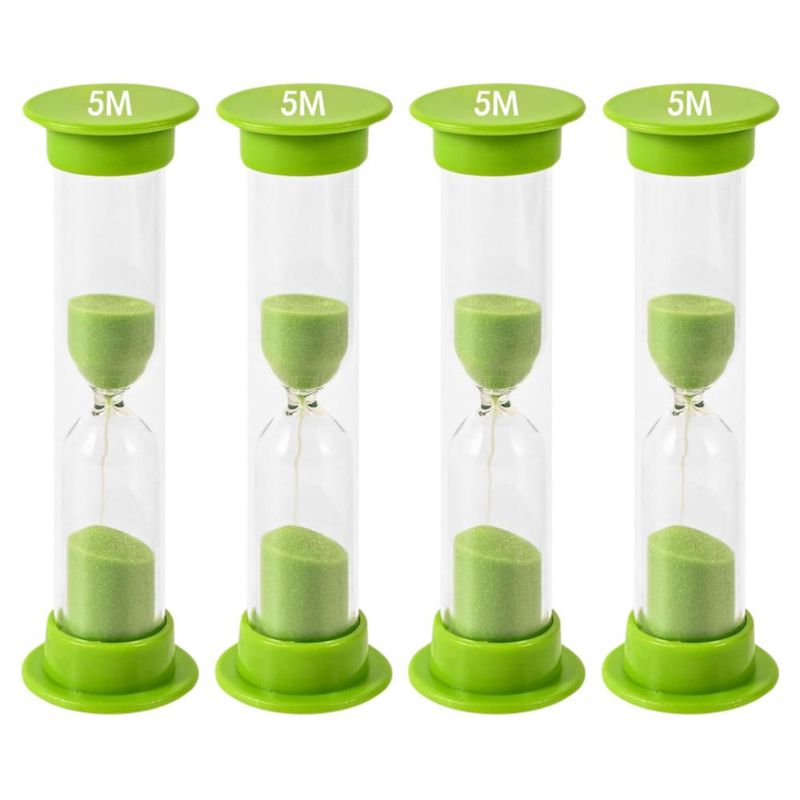 Temporizador TeacherFav de 5 min paquete de 4 verde 9 cm acrílico