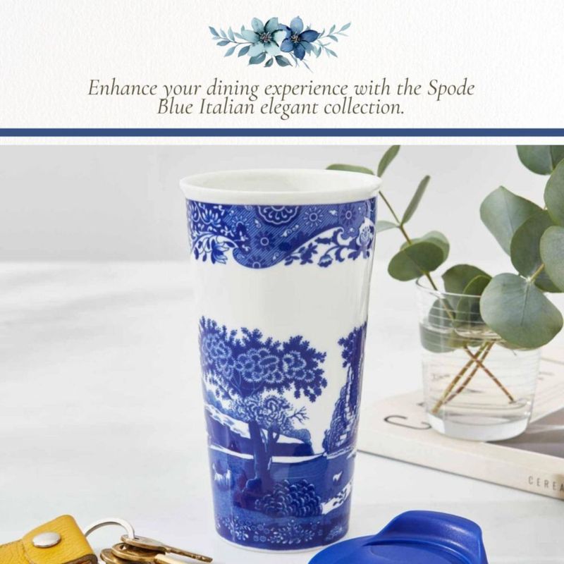 Taza de viaje Spode 355 ml porcelana apta para lavavajillas