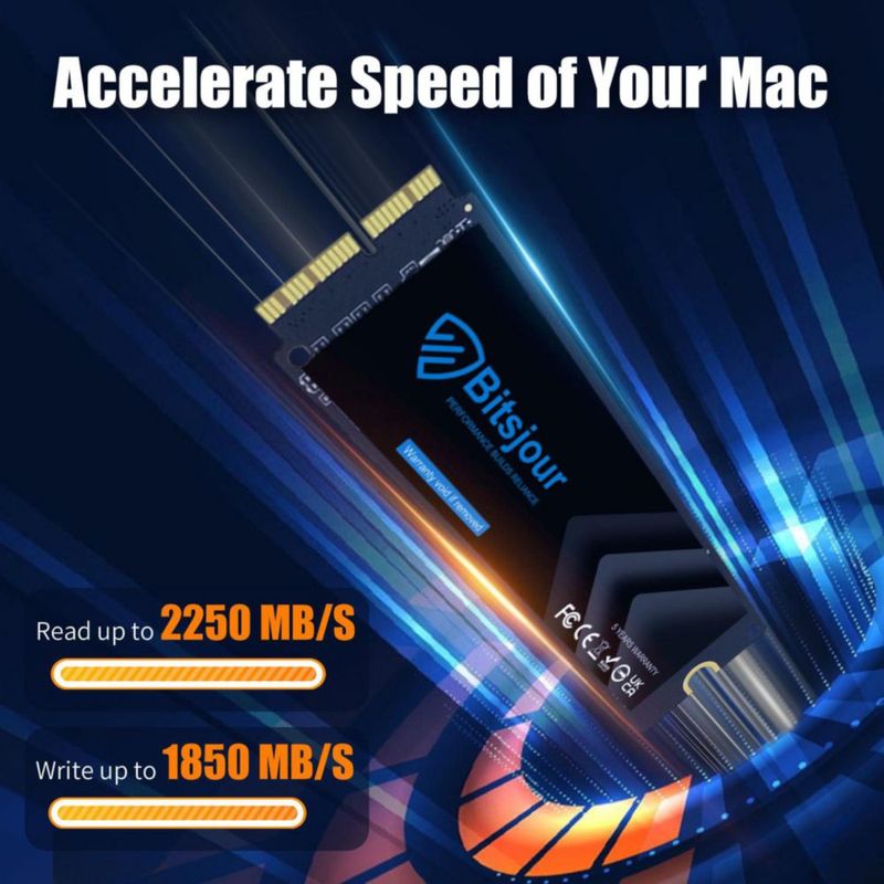 SSD NVMe Bitsjour 1TB para Mac A1466 A1398 A1418