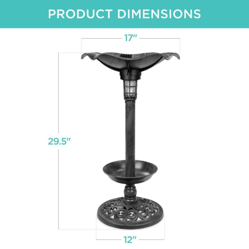 Bebedero para Aves Best Choice Products 43 cm Solar Negro
