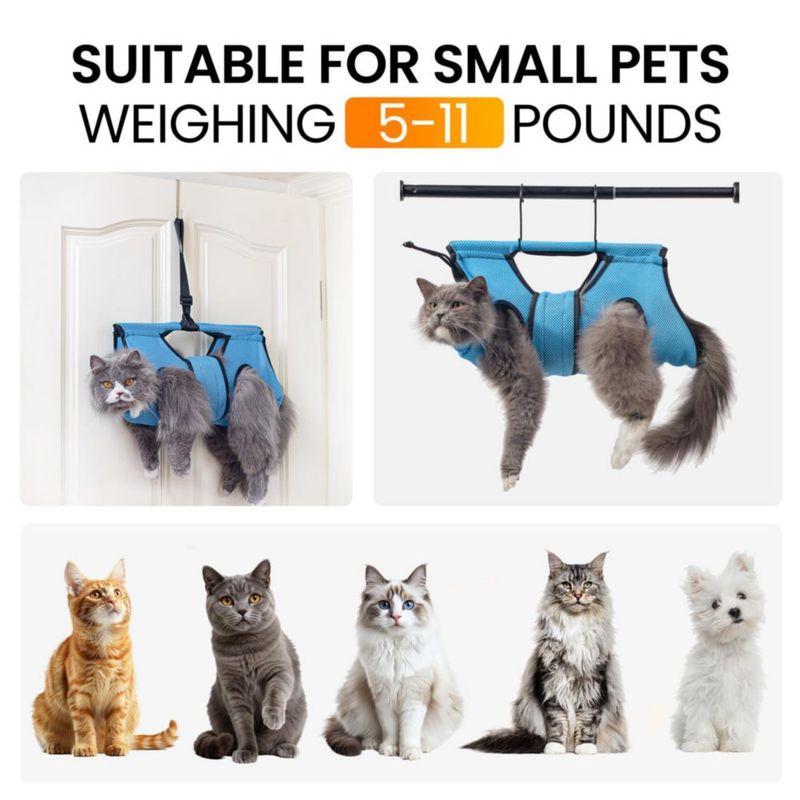 Hamaca de Aseo para Mascotas MIFNRO 2‑3 kg Azul con Bolsa de Herramientas Incluida