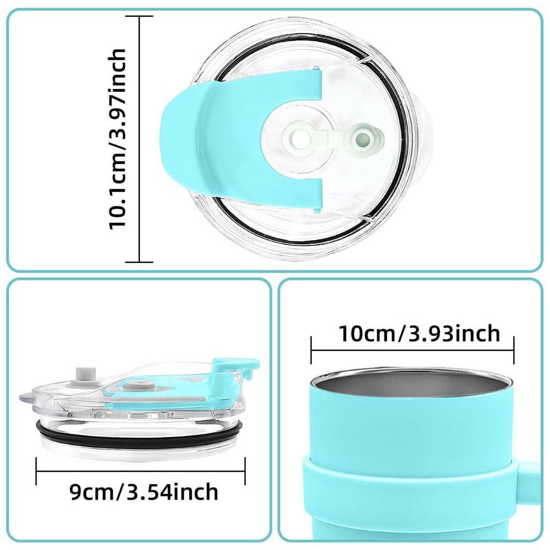 Tapas AiHeart para vasos térmicos de 30 oz y 40 oz – Pack de 2 9 cm apertura para pajilla