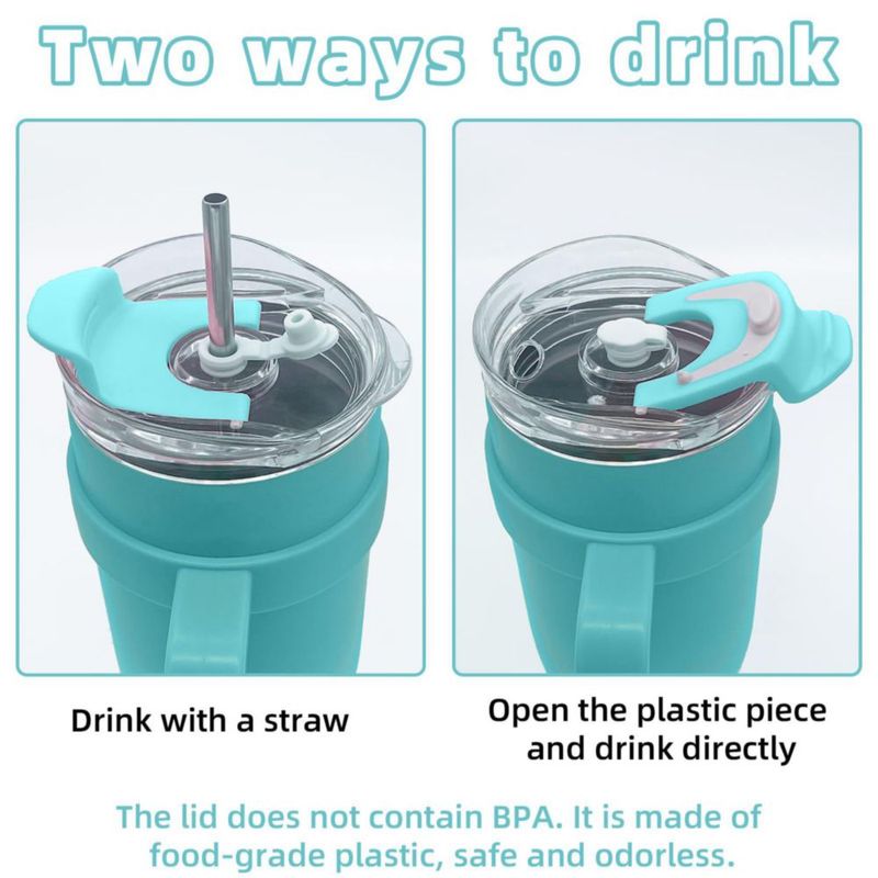 Tapas AiHeart para vasos térmicos de 30 oz y 40 oz – Pack de 2 9 cm apertura para pajilla
