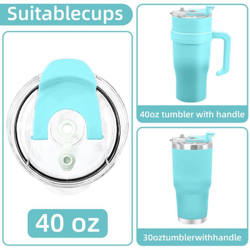 Tapas AiHeart para vasos térmicos de 30 oz y 40 oz – Pack de 2 9 cm apertura para pajilla