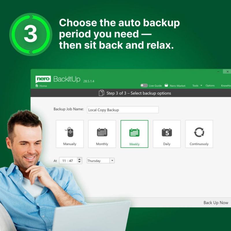 Respaldo de datos Nero BackItUp Lifetime para 1 PC Windows 11/10/8/7