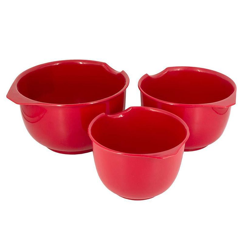 Tazones de mezcla Glad set de 3 rojos apilables 28 L